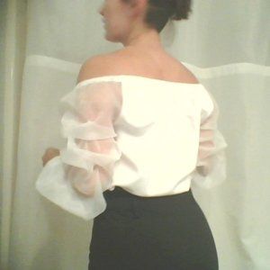 Gorgeous puffy shoulder top